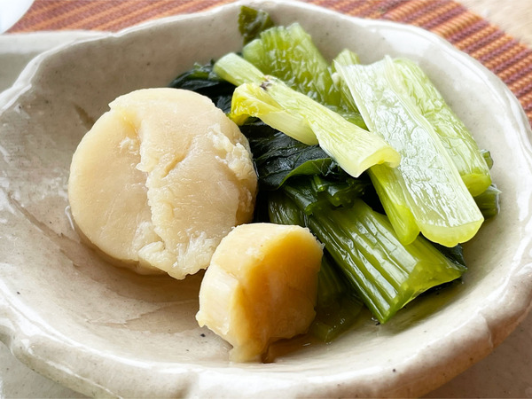09小松菜と帆立のさっと煮