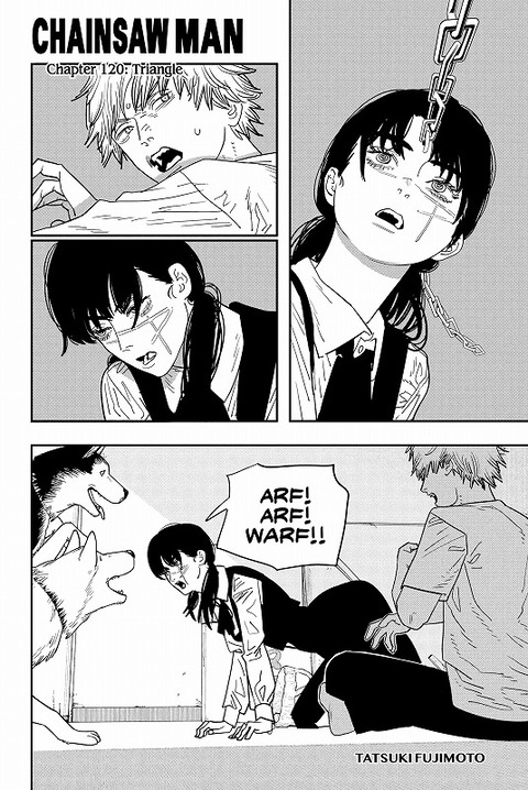 海外の反応】チェンソーマン 第120話 デンジの家にやってきたアサを犬