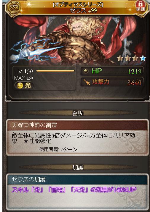 神石上限解放 ゼウス強すぎ どっかの団長のグラブル日記