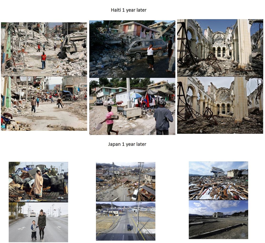 巨大地震に襲われた日本とハイチの震災1年後を比較した画像 海外の反応 海外のお前ら 海外の反応