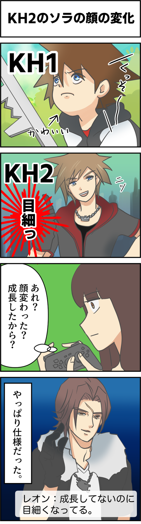 Kh２ キングダムハーツ２のソラの顔の変化 精神科医の妻チョコボオレのブログ