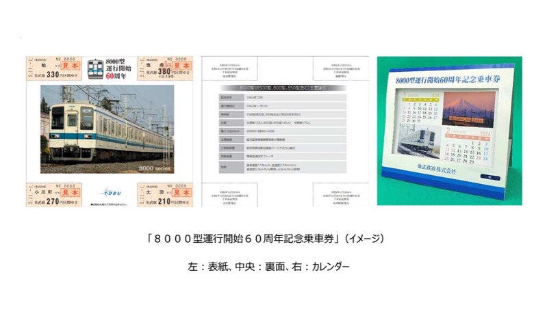 8000型運行開始60周年記念乗車券