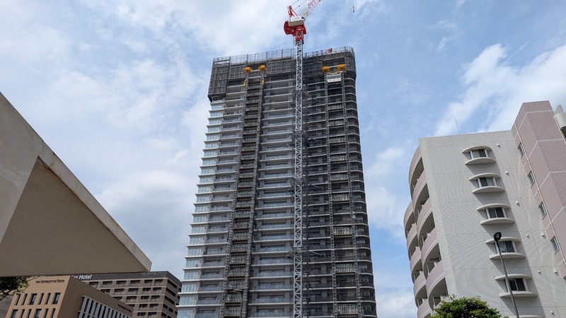 「柏の葉キャンパス駅前」149街区の43階建てタワーマンション「パークタワー柏の葉キャンパス」の工事状況（2026年6月11日）