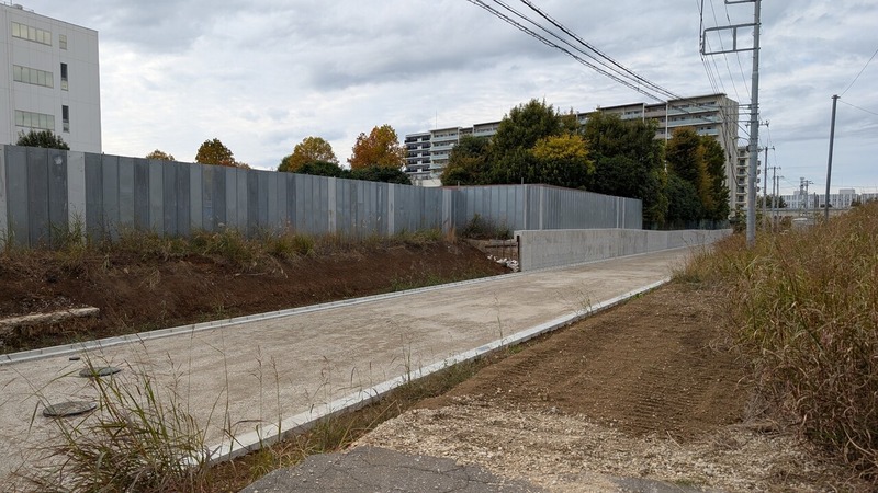 「柏の葉キャンパス」南西部の187街区周辺の道路工事状況（2025年11月11日）