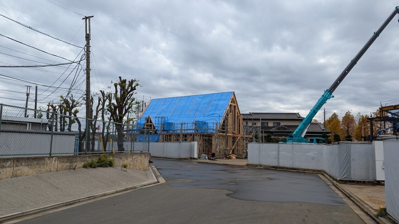 「柏の葉キャンパス」南西の191街区のゲストハウスウェディング「アコールローリエ」の工事状況（2025年11月11日）