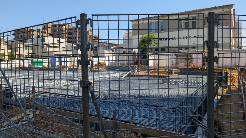 「柏の葉キャンパス」161街区の「柏の葉クリニックモールII」の工事状況（2026年5月17日）