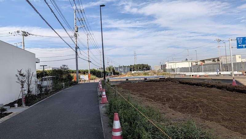都市軸道路「国道16号アンダーパス」の側道工事（柏の葉キャンパス側）状況（2026年10月16日）
