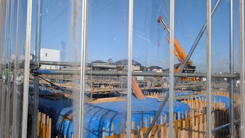 国道16号線沿いのカーディーラー「BMW 柏」の工事状況（2026年1月17日）