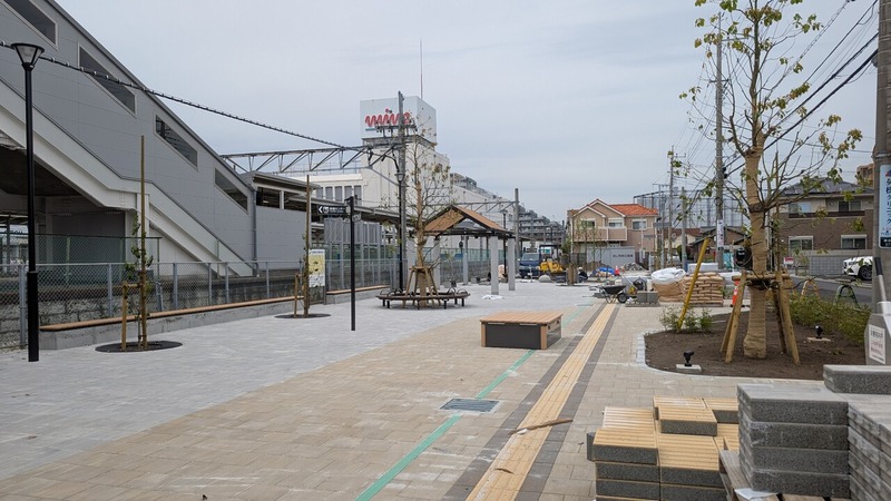 東武アーバンパークライン「初石駅」の東口駅前広場整備工事状況（2026年4月22日）
