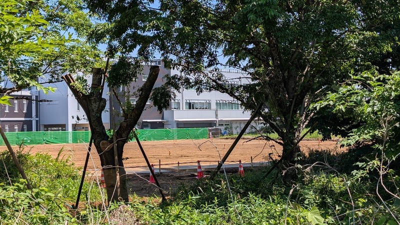 「柏の葉小学校」の西側「3号近隣公園」予定地のグラウンド整備工事状況（2026年5月16日）