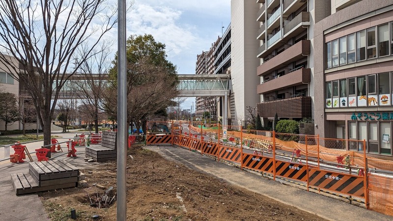 森のプロムナード「流山おおたかの森駅前センター地区道路空間整備事業」の工事状況を見てきた（2024年3月19日）