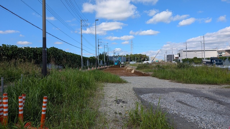 都市軸道路「国道16号アンダーパス」の側道工事（柏の葉キャンパス側）状況（2026年10月1日）