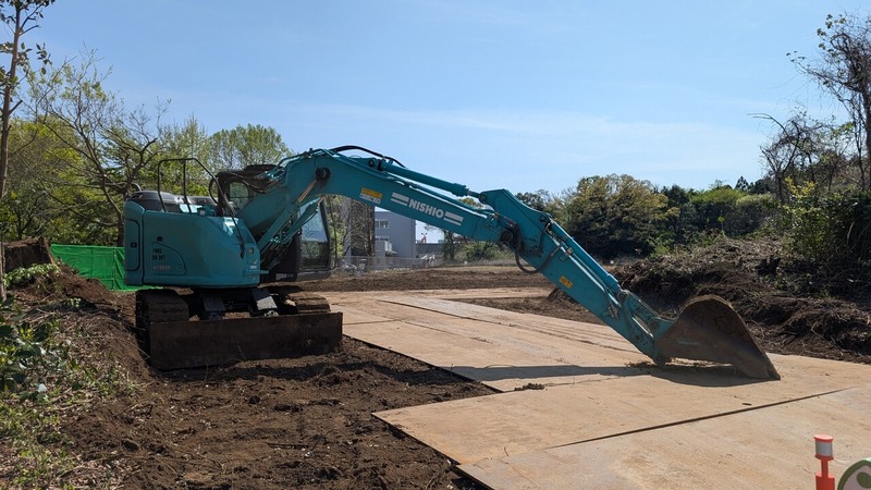 「柏の葉小学校」の西側「3号近隣公園」予定地のグラウンド整備工事状況（2026年4月12日）