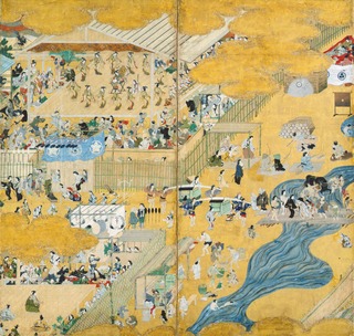 2_4_2四条河原遊楽図 修理後 左隻調整済み