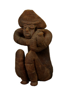 10重要文化財 しゃがむ土偶 福島市蔵