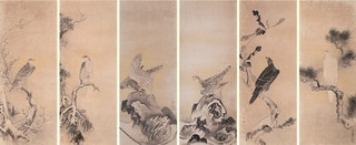 図09_曽我二直庵_鷹図(12幅のうち)_個人蔵