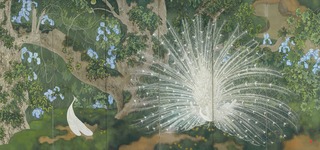 03_石崎光瑤「白孔雀」（右隻）大正11年（1922）大阪中之島美術館蔵