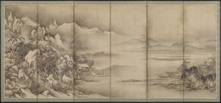 3_3_1_重文 式部輝忠 四季山水図屏風_左隻