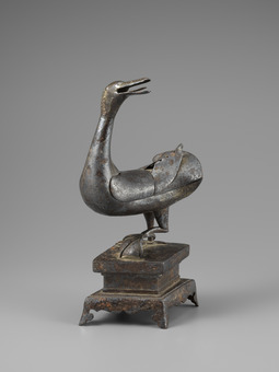 ⑤鉄地銀象嵌雁香炉 中国・明時代