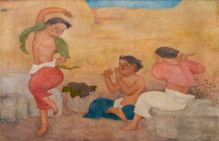 小杉放菴　《山童喜遊図》　昭和44年　福田美術館蔵　前期展示