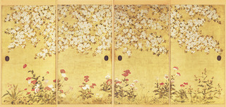 【2】桜芥子図襖