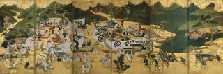 ④◎花下遊楽図屏風　相