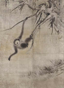 12-1重文　枯木猿猴図　長谷川等伯筆（龍泉庵）左