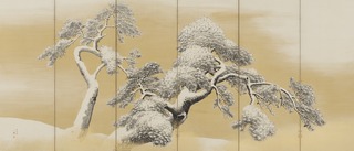 3-2 雪松図屏風 (左隻)