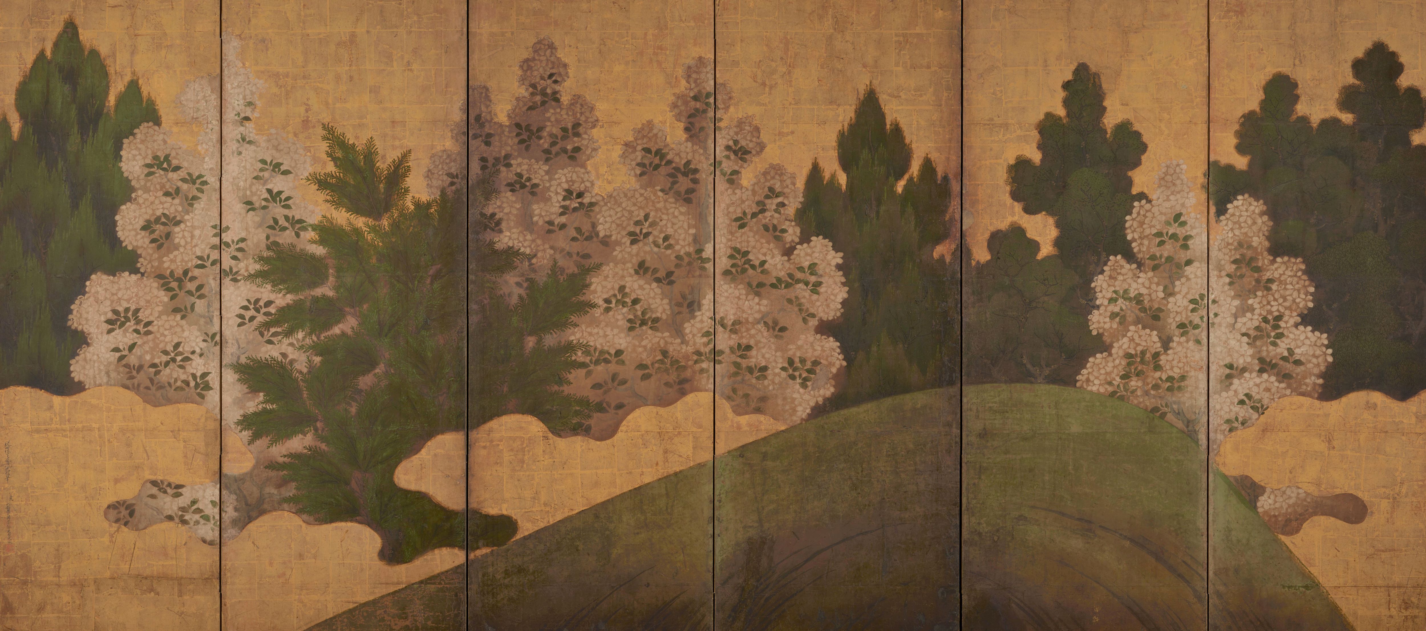 ネットで注文 水墨画 茶色フレーム 自然風景 絵画