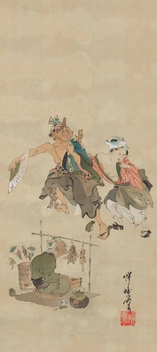 24 新見-001_花見の図 河鍋暁斎筆【63-01】