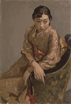 １３、小磯良平《和服の婦人像》（1935年、姫路市立美術館蔵）