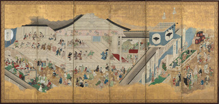 2_3東博蔵 師宣 歌舞伎図屏風 右隻