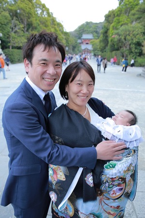 お宮参り 産着レンタル 記念写真