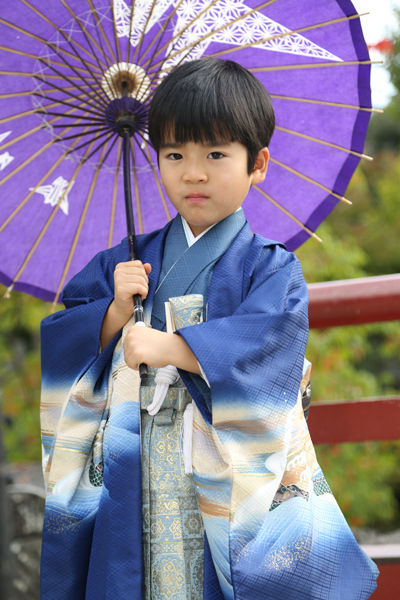 ５歳　七五三　男の子　着物番傘セット 5歳 七五三 男の子 着物番傘セット