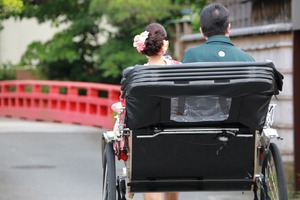 鎌倉前撮り 色打掛 紋服 人力車