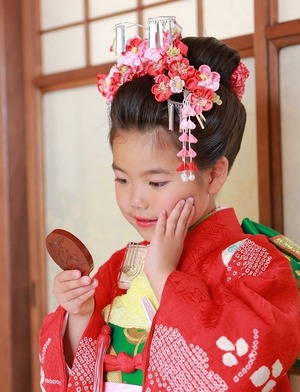 鎌倉七五三7歳日本髪写真和室スタジオ