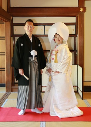 円覚寺結婚式写真新郎新婦