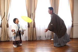 鎌倉5歳お祝い 5歳家族写真 5歳着物