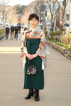 鎌倉小学生卒業袴女児15