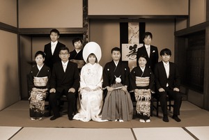 鶴岡八幡宮結婚式和室集合写真