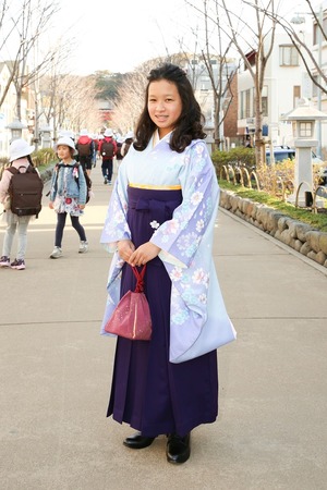 鎌倉小学生卒業袴女児19
