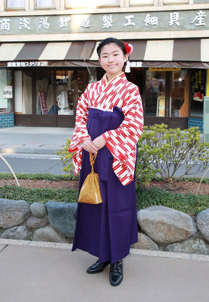 鎌倉小学生卒業袴 矢羽紺色