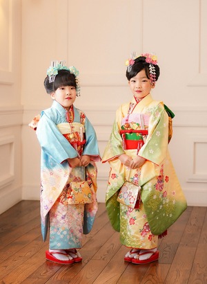 鎌倉七五三7歳写真 前撮り 双子でお祝い 5