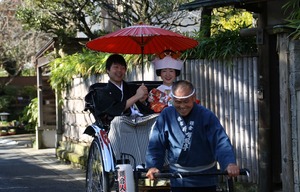 鎌倉婚礼前撮り撮影人力車ロケーション写真