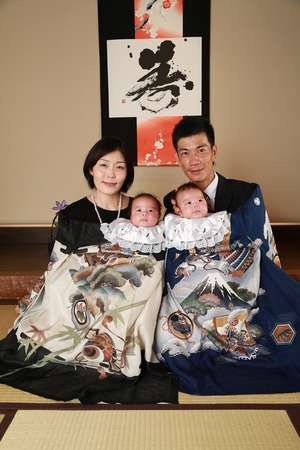 鎌倉お宮参り双子3