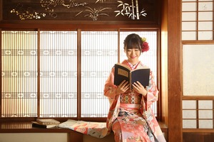 鎌倉成人式 着物写真 振袖写真