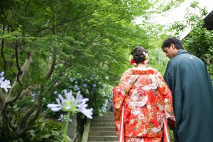 婚礼前撮りロケーション　鎌倉竹林ロケ