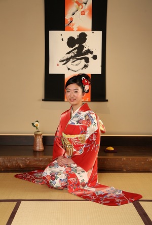 鎌倉成人振袖前撮り写真和室