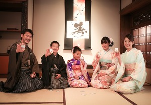 七五三家族写真アンティーク着物