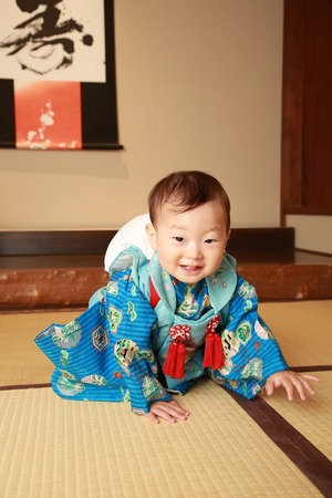 一升餅　家族写真　一歳記念　伝統行事